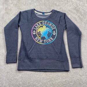 Lake George New York Women's‎ Sweatshirt Size Medium Blue Turtle